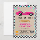 Invitation d'anniversaire de fille de voiture de c (Devant / Derrière)