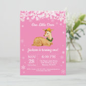 Invitation d'anniversaire de fille d'hiver de cerf (Debout devant)