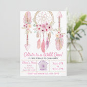 Invitation d'anniversaire de fille Dreamcatcher. R (Debout devant)