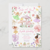 Invitation d'anniversaire de fille fée papillonnan (Devant)