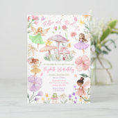 Invitation d'anniversaire de fille fée papillonnan (Debout devant)