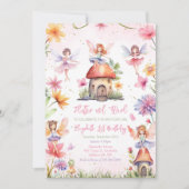 Invitation d'anniversaire de fille fée papillonner (Devant)