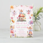 Invitation d'anniversaire de fille fée papillonner (Debout devant)