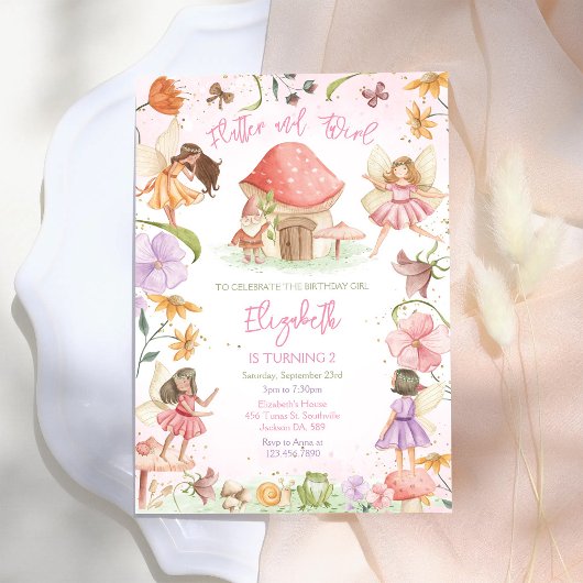 Invitation d'anniversaire de fille fée papillonner