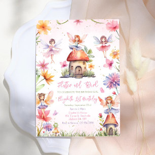 Invitation d'anniversaire de fille fée papillonner