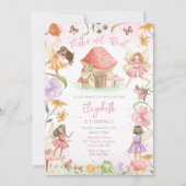 Invitation d'anniversaire de fille fée papillonner (Devant)