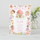 Invitation d'anniversaire de fille fée papillonner (Debout devant)