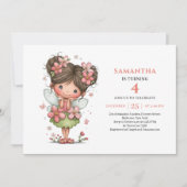 Invitation d'anniversaire de fille fée scintillant (Devant)