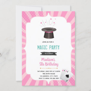 Invitation d'anniversaire de fille magique