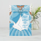 Invitation d'anniversaire de fille magique bleue [ (Debout devant)