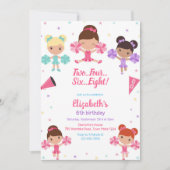 Invitation d'anniversaire de fille meneuse de claq (Devant)