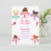Invitation d'anniversaire de fille meneuse de claq (Debout devant)