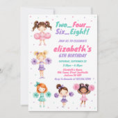 Invitation d'anniversaire de fille meneuse de claq (Devant)