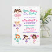 Invitation d'anniversaire de fille meneuse de claq (Debout devant)