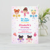 Invitation d'anniversaire de fille meneuse de claq (Debout devant)