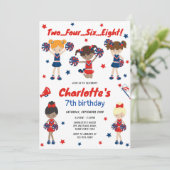 Invitation d'anniversaire de fille meneuse de claq (Debout devant)