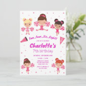 Invitation d'anniversaire de fille meneuse de claq (Debout devant)