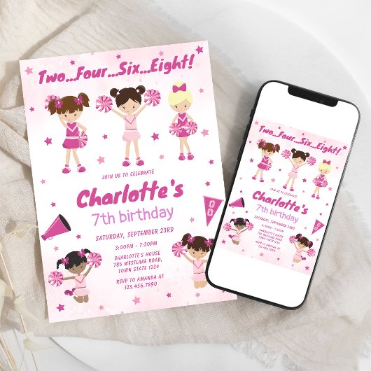 Invitation d'anniversaire de fille meneuse de claq