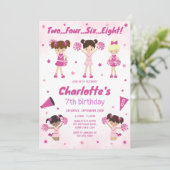 Invitation d'anniversaire de fille meneuse de claq (Debout devant)