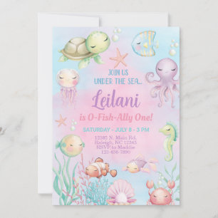 Invitation d'anniversaire de fille O-POISSON-NELEM