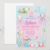 Invitation d'anniversaire de fille O-POISSON-NELEM (Devant / Derrière)