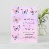 Invitation d'anniversaire de fille papillon (Debout devant)