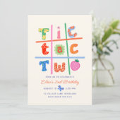 Invitation d'anniversaire de fille pour 2 ans Tic  (Debout devant)