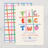 Invitation d'anniversaire de fille pour 2 ans Tic  (Devant / Derrière)