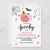 Invitation d'anniversaire de fille pour Halloween (Devant)