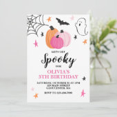 Invitation d'anniversaire de fille pour Halloween (Debout devant)