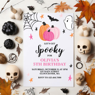 Invitation d'anniversaire de fille pour Halloween