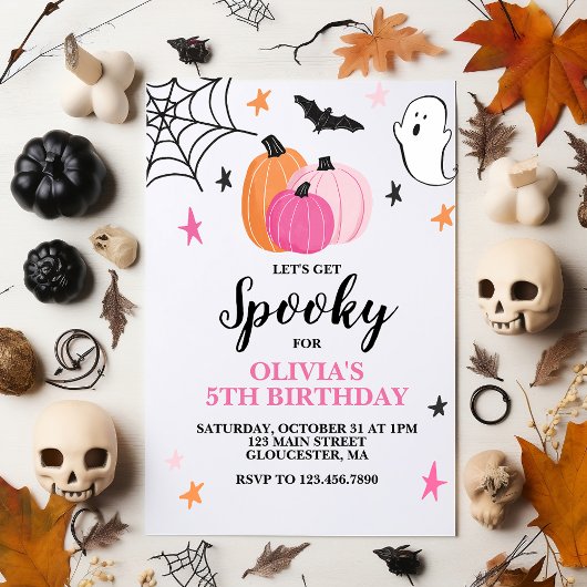 Invitation d'anniversaire de fille pour Halloween