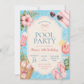 Invitation d'anniversaire de fille pour une fête a (Devant)