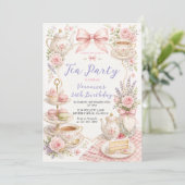 Invitation d'anniversaire de fille pour une fête d (Debout devant)