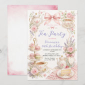 Invitation d'anniversaire de fille pour une fête d (Devant / Derrière)