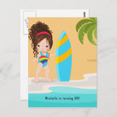 Invitation d'anniversaire de fille pour une fête d (Devant / Derrière)