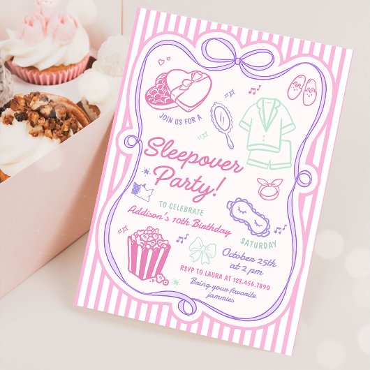 Invitation d'anniversaire de fille pour une soirée