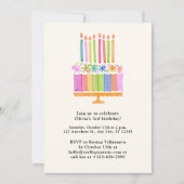 Invitation d'anniversaire de fille rose (Devant)