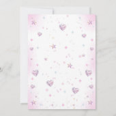 Invitation d'anniversaire de fille rose boule disc (Dos)