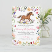 Invitation d'anniversaire de fille rustique fleur (Debout devant)