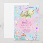Invitation d'anniversaire de fille Shell-ébré sous (Devant / Derrière)