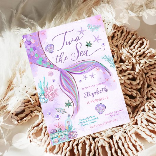 Invitation d'anniversaire de fille sirène