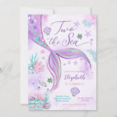 Invitation d'anniversaire de fille sirène (Devant)