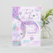 Invitation d'anniversaire de fille sirène (Debout devant)