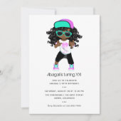 Invitation d'anniversaire de fille sur le thème du (Devant)