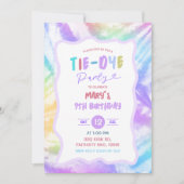 Invitation d'anniversaire de fille tie-dye colorée (Devant)