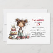 Invitation d'anniversaire de fille virale Pinteres (Devant)