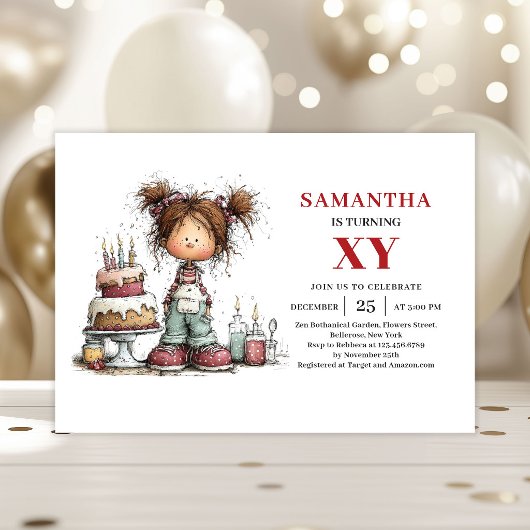 Invitation d'anniversaire de fille virale Pinteres