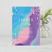 Invitation d'anniversaire de filles Colorée et Amu (Debout devant)
