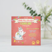 Invitation d'anniversaire de filles de chats migno (Debout devant)